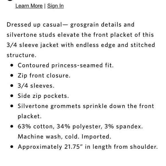 WHBM / Grommet Jacket - Picture 8 of 8